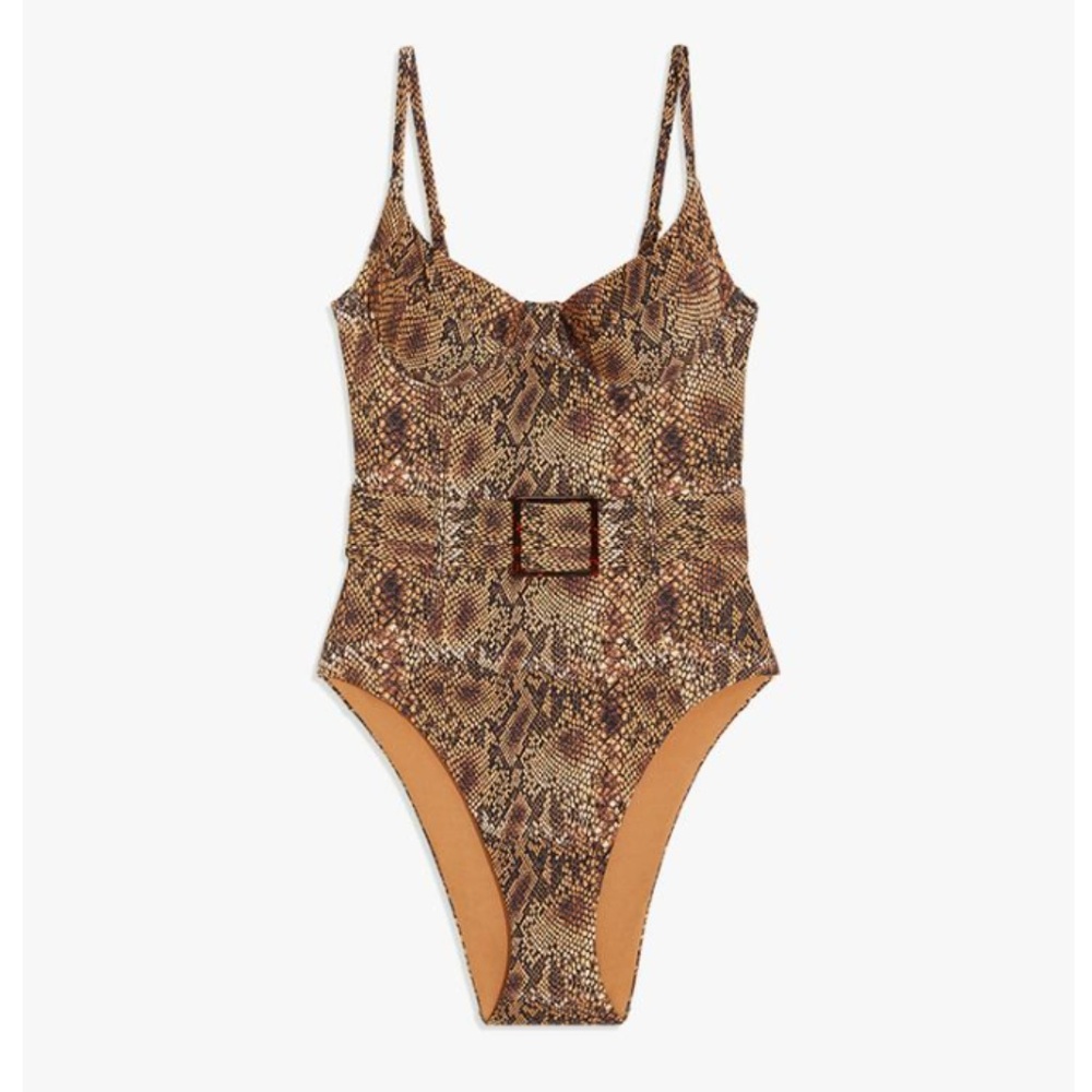 WEWOREWHAT DANIELLE ONEPIECE PYTHON- NEW WITH TAGS